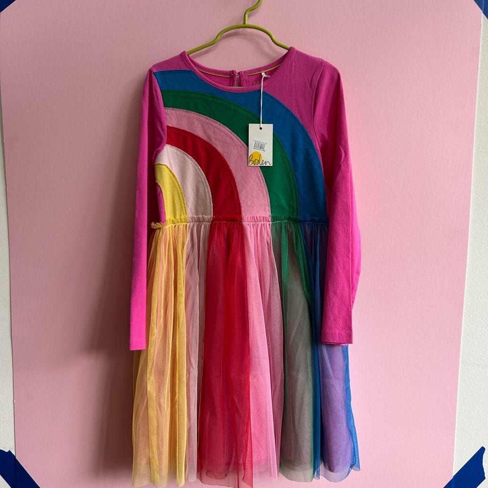 Boden Multicolor Rainbow Kids Dress